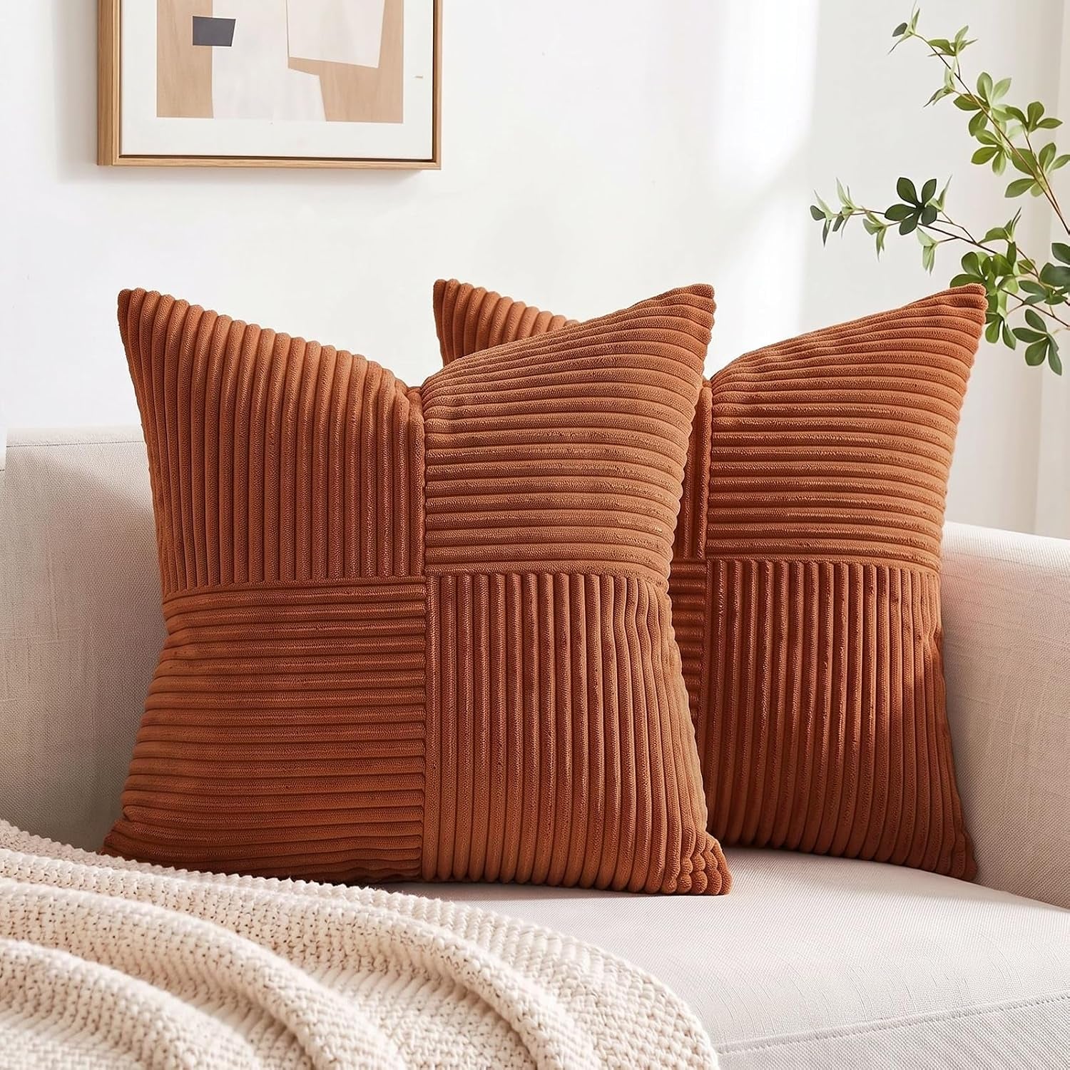 2-packs-rust-boho-decorative-throw-pillow-covers-18x18-inch-for-couch-bed-sofa-farmhouse-fall-home-decor-soft-corss-corduroy-patchwork-textured-terracotta-accent-cushion-case-45x45-cm