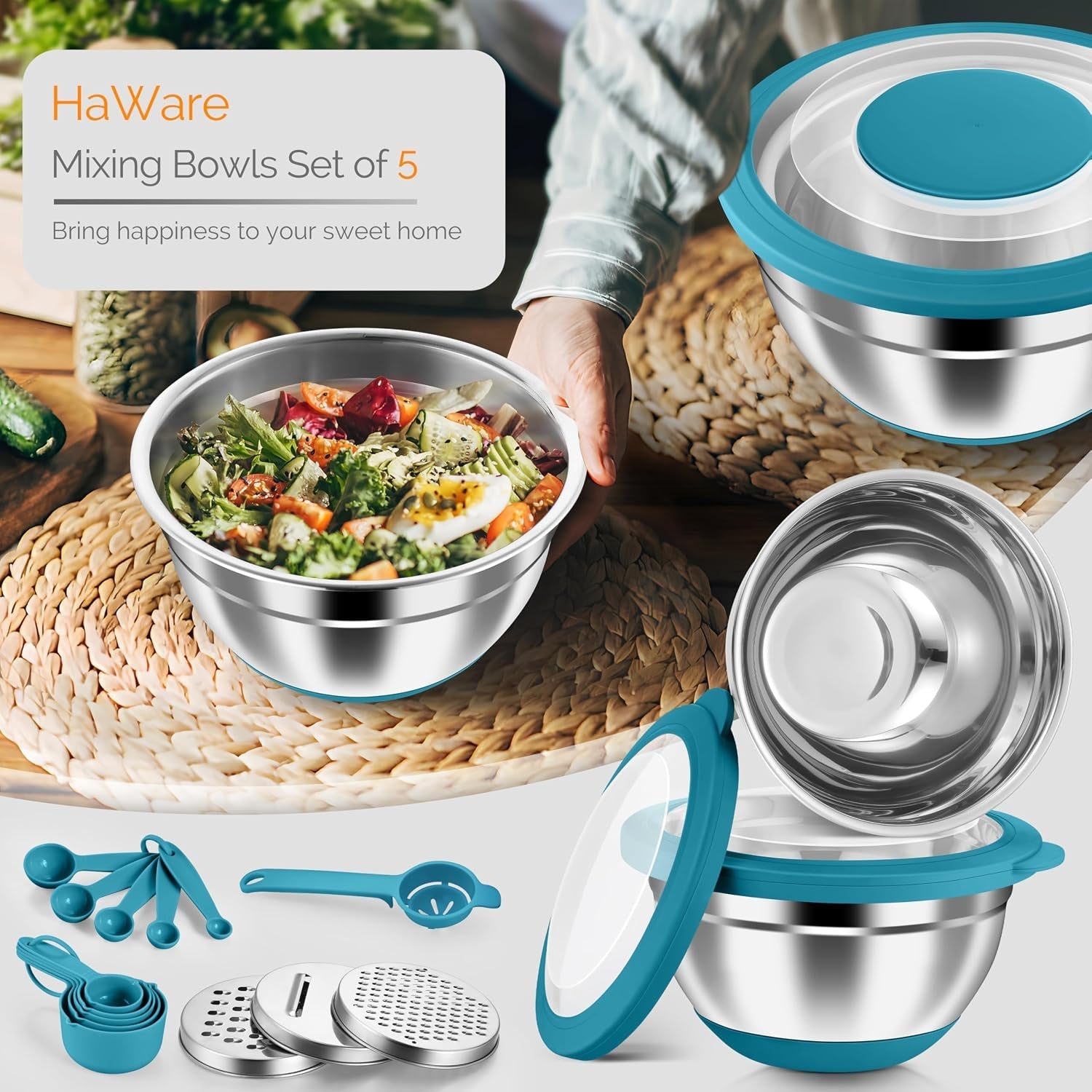 mixing-bowls-24-piece-stainless-steel-salad-serving-bowl-with-airtight-clear-lids-metal-nesting-bowl-for-kitchen-cooking-prepping-storing-with-3-graters-4-6-2-6-1-5-1-0-7-qt-teal-blue