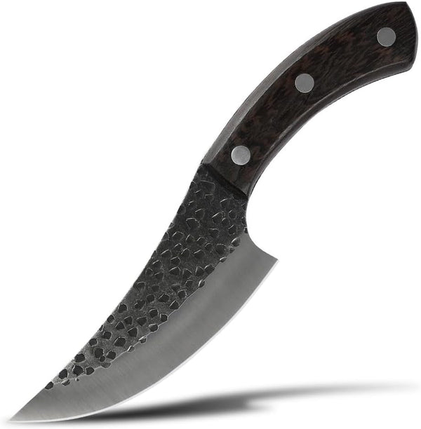 Meat Cleaver, 5.5 Inch Kitchen Knife Small Boning Knives Full Tang Rivet Fixing Wenge Wood Curved Handle Knife1