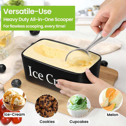 Stainless Steel Ice Cream Scoop - Heavy Duty Ice Cream Scooper with Ergonomic Handle - One-Piece Metal Ice Cream Spoon for Gelato, Sorbet, Cookies - Durable, Easy to Use & Dishwasher Safe6