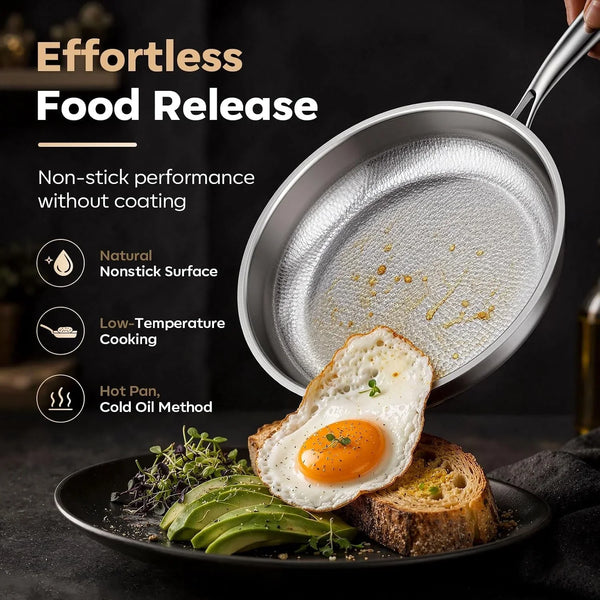 12" Titanium Pans for Cooking with Lid Hammered Chef-Grade Skillet | No Coating & Pfas-Free Healthy Cookware, Durable Non-Toxic Pan, Induction Compatible, Dishwasher & Oven Safe3