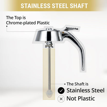 Stainless Steel Shaft Honey and Maple Syrup Dispenser - No Drip Glass Honeycomb Jar with Stand, 8 Oz Syrup Pot, Silver Plastic Top2
