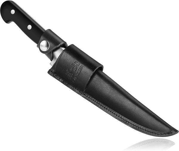 TV2 Series 1022711 Swedish 14C28N Steel Forged 7-Inch Fillet Knife and Leather Sheath Set4