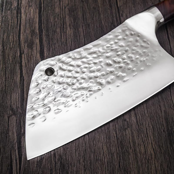 Meat Cleaver, 8 Inch Household Hand-Forged Chopping Dual-Use Knife Hammered Ultra-Sharp Chopping Vegetables Kitchen Knife3