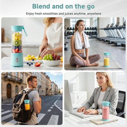 Portable Blender, 18Oz Small Smoothie Blender with Extra Lid, Green | USB C Rechargeable, 6 Blades Personal Blender for Shakes, Protein, on the Go Cups, Small Blender for Travel Home, Gym, Office7