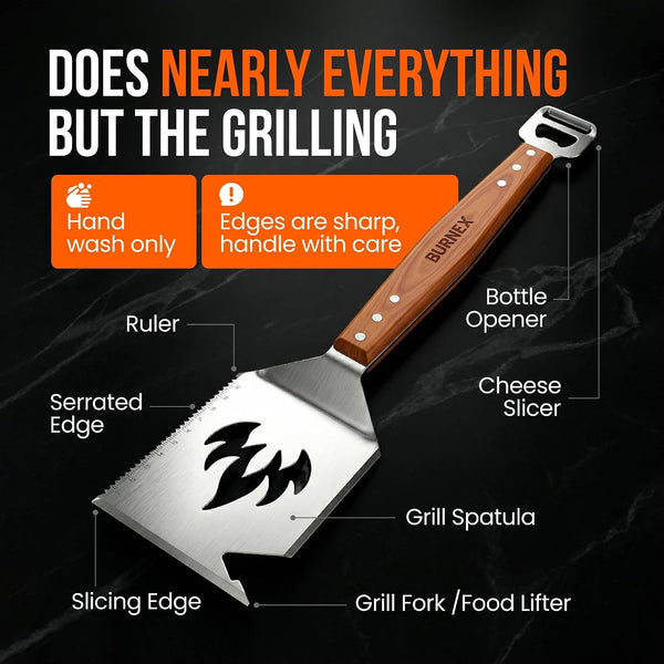 9-In-1 Grill Spatula – Multifunctional 1.5Mm Thick Stainless Steel BBQ Tool with Bottle Opener, Cheese Slicer & Scraper – Outdoor Barbecue Grilling Gift for Men, Dad, Father'S Day & Christmas2