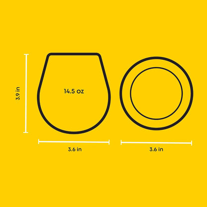 Spirits Stemless Wine Glasses for Red or White Wine (Set of 4)-15-Ounces4