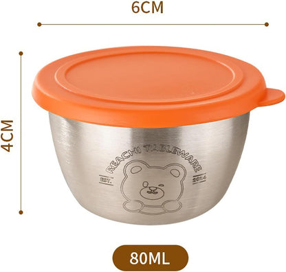 Stainless Steel Food Storage Containers Metal Food Storage Containers Leakproof Silicone Lids, 1Pcs Stainless Steel Seasoning Box Household Seasoning 1Pcs4