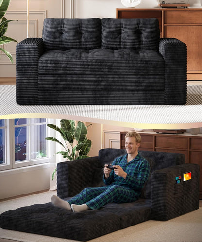 Boneless Couch Bed Small Floor Couch 59" Convertible Sleeper Sofa1