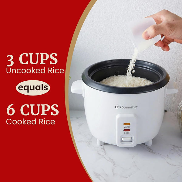 Rice Cooker & Steamer, Non-Stick Pot, White, 6 Cups Cooked | Includes Steam Tray - Keep Warm - 3 Cups Uncooked - Also Makes Soups, Stews, Grains and Cereals5
