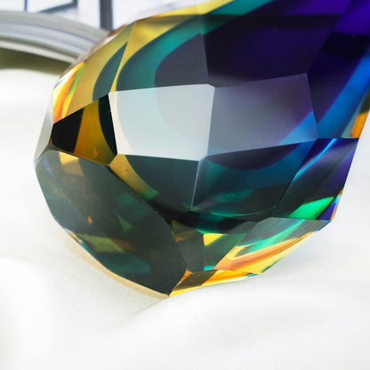 Hand-Blown Glass Sculpture Glass Decor Murano-Style Glass Statue and Figurine Wonderful Gift, Blue and Green Color6