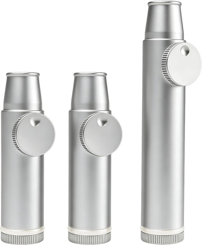 Leakproof Spice Dispenser Polished Aluminum Set of 3 (2 Small + 1 Large) | Portable Pocket Size Shakers for Camping, Travel & Kitchen1