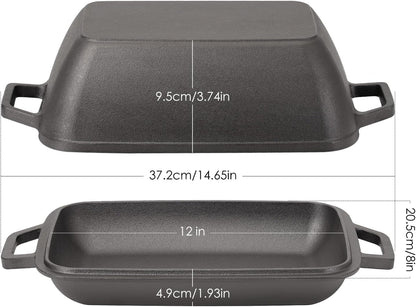 Oval Cast Iron Dutch Oven for Bread Baking 12X8 Inch Pre-Seasoned Bread Pan with Lid 6QT Cast Iron Bread Dutch Oven for Sourdough3