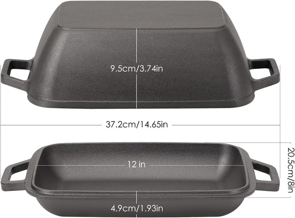 Oval Cast Iron Dutch Oven for Bread Baking 12X8 Inch Pre-Seasoned Bread Pan with Lid 6QT Cast Iron Bread Dutch Oven for Sourdough3