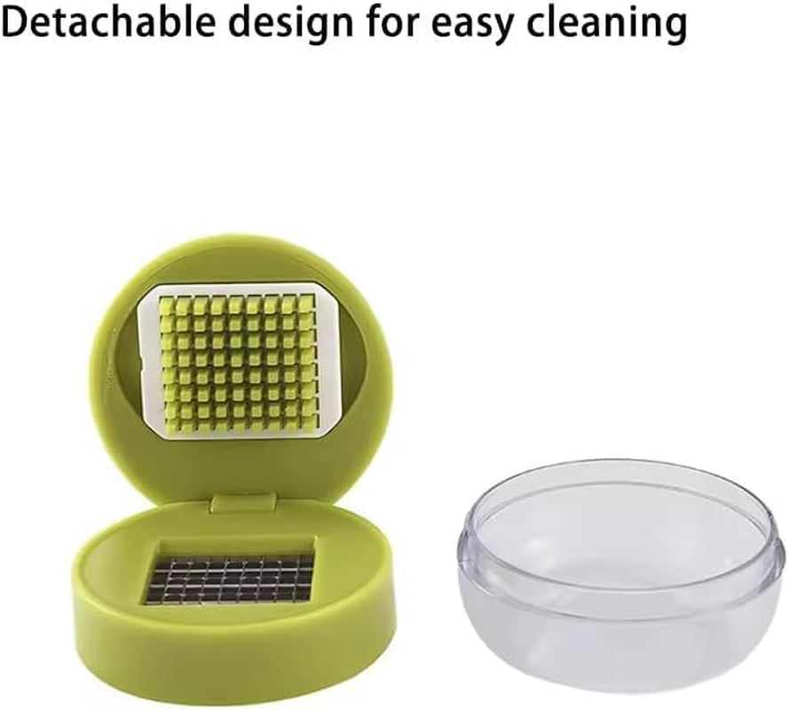 mini-garlic-chopper-and-press-with-container-manual-garlic-mincer-crusher-cutter-grinder-stainless-steel-blades-handheld-garlic-slicer-dicer-zoom-tool-green