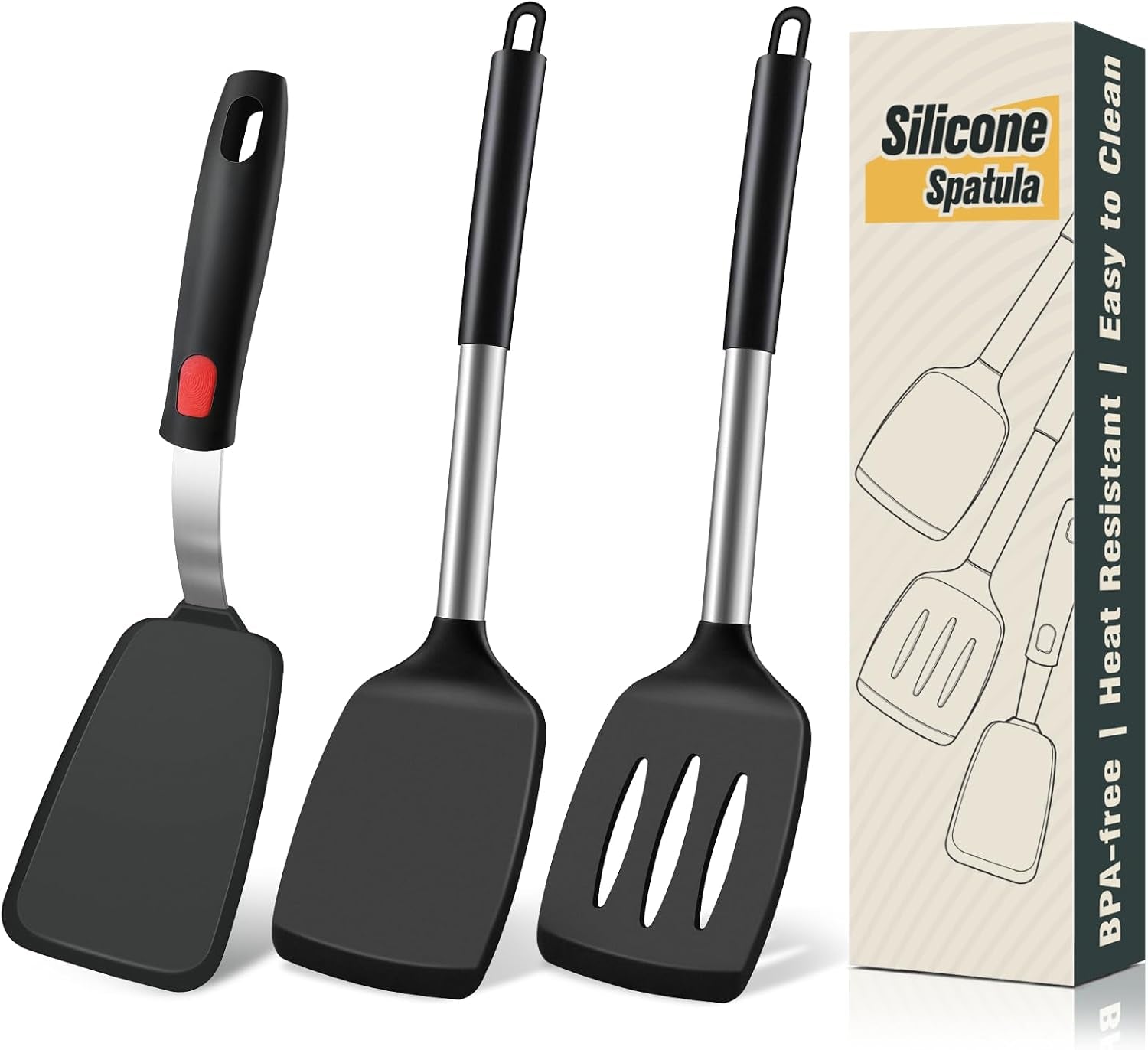 silicone-spatula-set-heat-resistant-solid-slotted-turner-for-non-stick-pans-silicone-cooking-utensils-set-bpa-free-flexible-spatula-turner-for-flipping-eggs-burgers-pancakes-black-3-pcs-a
