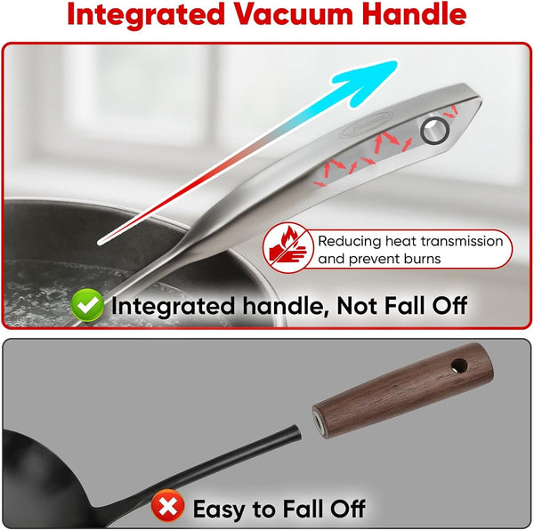 Newness 4 Pcs Cooking Utensils Set, 304 Stainless Steel Kitchen Utensils Set, Metal Kitchen Accessories, Include Soup Ladle, Slotted Skimmer Spoon, Spaghetti Spoon and Spatula, Dishwasher Safe6
