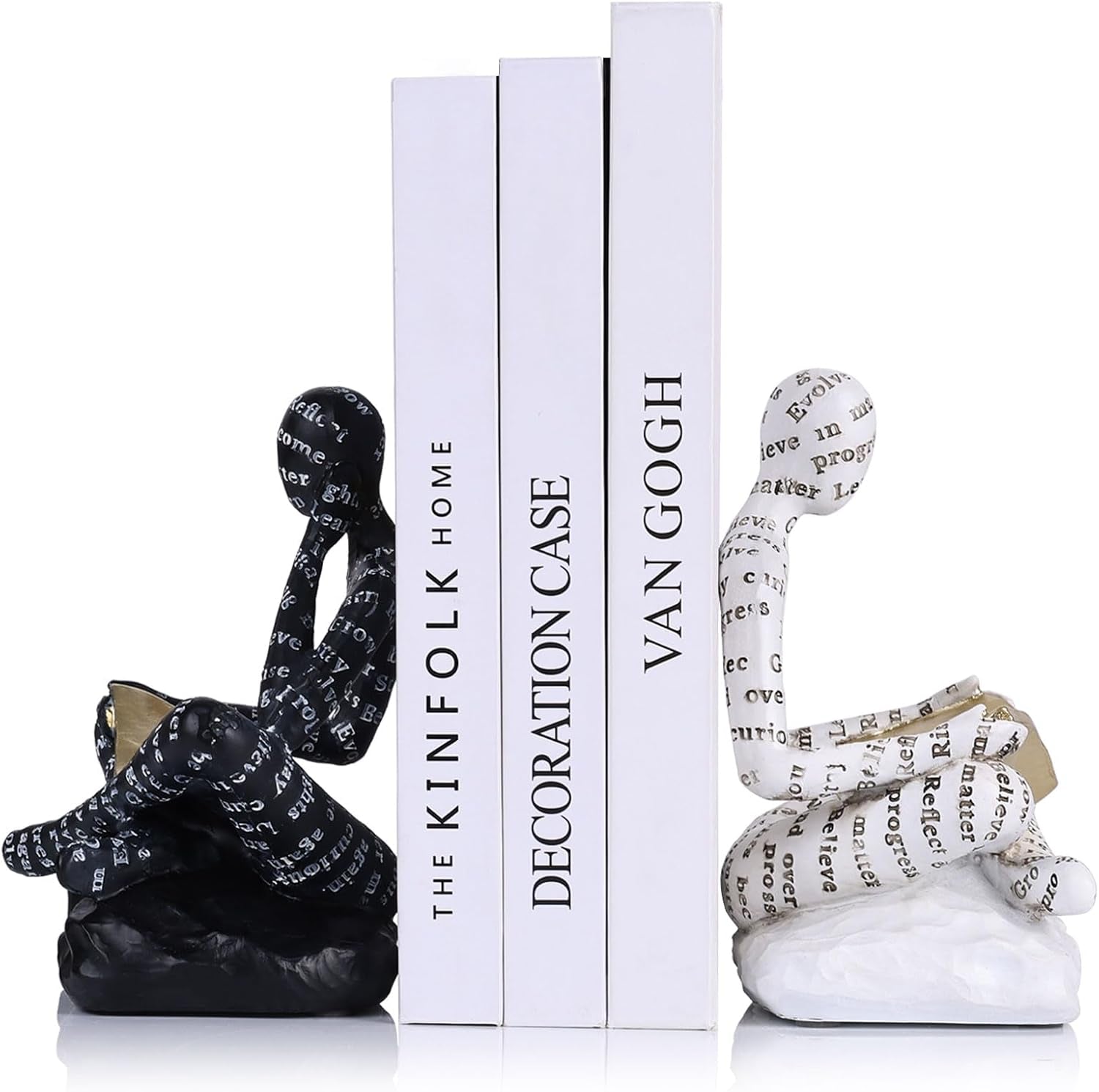 book-ends-for-heavy-books-set-of-2-modern-abstract-thinker-book-ends-for-shelves-and-desk-resin-with-non-slip-pads-bookends-for-shelves-modern-black-white-office-decor-bookends