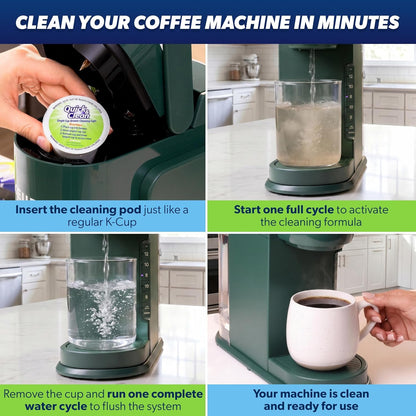 [6-Pack] Keurig Cleaning Pods - K Cup Cleaner Pod for Keurig - 2.0 Coffee Machine Compatible, Removes Stains, Non-Toxic and Eco-Friendly5