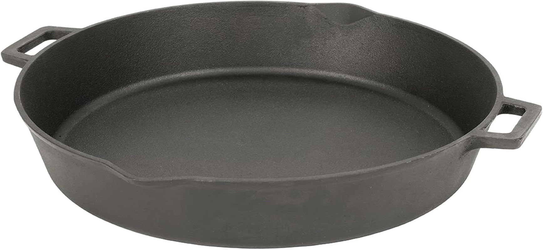 7439-16-in-cast-iron-double-handled-skillet-w-pour-spouts-features-large-loop-handles-perfect-for-breakfast-roast-pan-frying-sauteing-and-baking