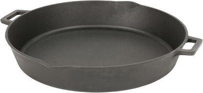 7439 16-In Cast Iron Double-Handled Skillet W/Pour Spouts Features Large Loop Handles Perfect for Breakfast Roast Pan Frying Sautéing and Baking1