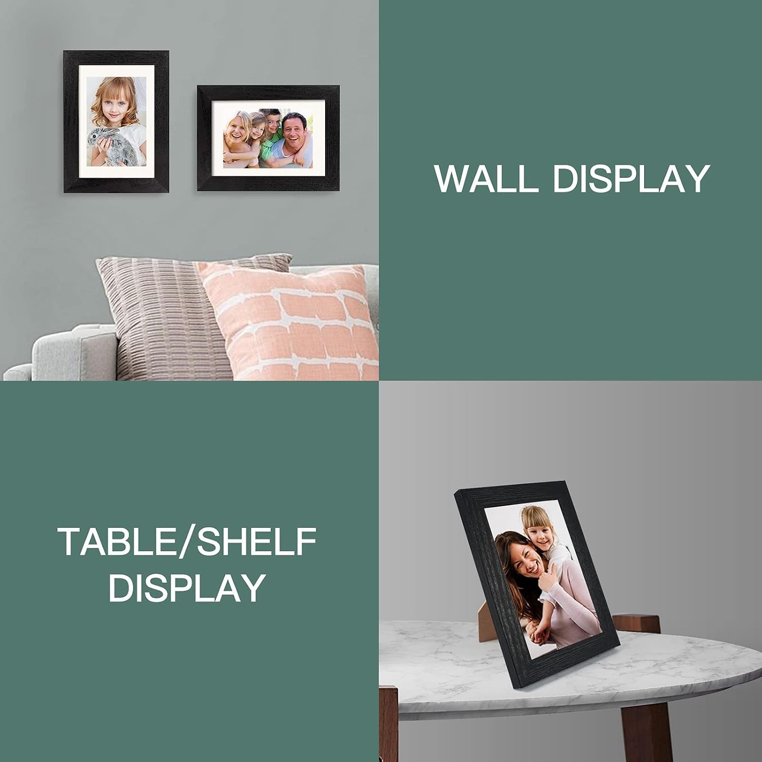 4x6-picture-frame-black-wood-pattern-set-of-4-display-pictures-3-5x5-with-mat-or-4x6-without-mat-horizontal-and-vertical-formats-for-wall-and-table-mounting