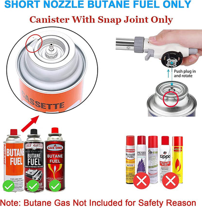 Butane Torch Blow Lighter Kitchen Culinary Torches Head | Reverse Use with Adjustable Flame, Ideal for Chef Cooking, Creme, Brulee, BBQ, Baking, DIY Soldering, Gas Not Included2