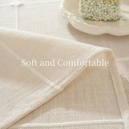 Linen Table Cloth Rectangle Tables 60X102 in Plaid White Tablecloth5