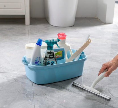 Large Plastic Shower Caddy Tote, Portable Storage Caddy Basket Organizer with Handle for Dorm, Bathroom, Tool, Garden, Kitchen, Cleaning Supplies – Blue3
