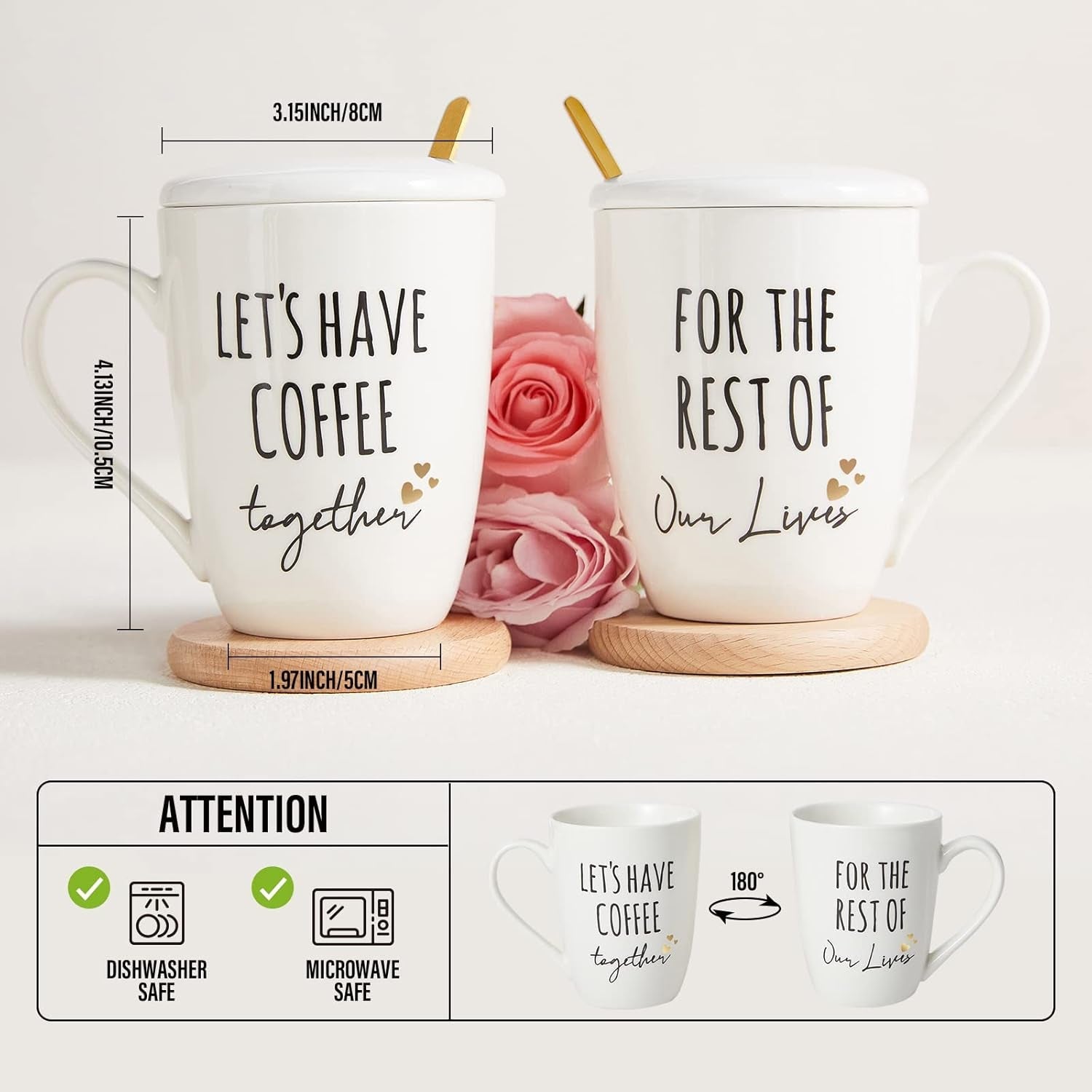 bridal-ceramic-engagement-gifts-for-couples-coffee-mugs-set-of-2-12-oz-unique-newly-engaged-bachelorette-bridal-shower-gift-for-bride-anniversary-wedding-gifts-for-couple-housewarming-gift-ideas