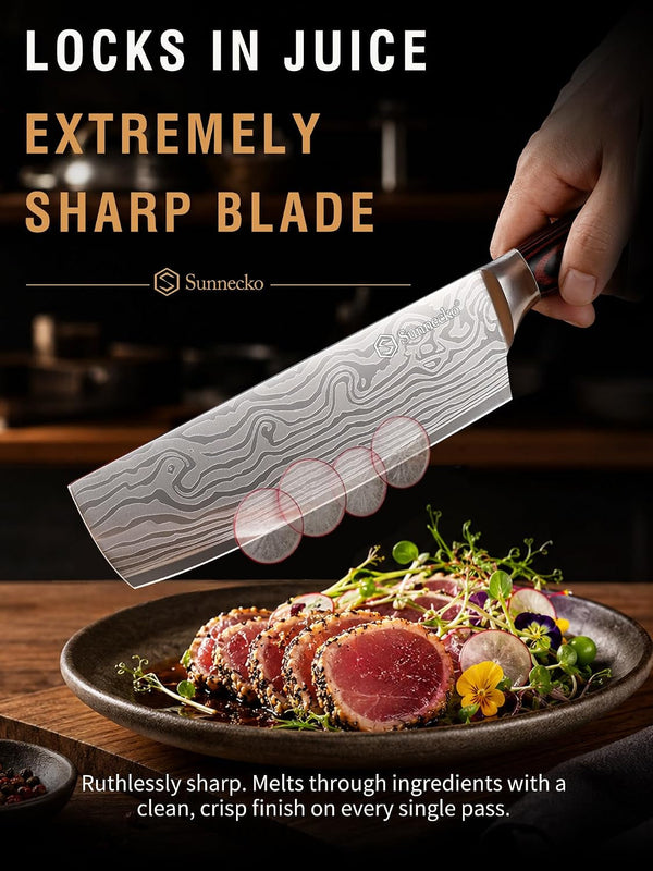 Nakiri Knife - 7" Chef Knife for Meat Cleaver Vegetable Chopping4