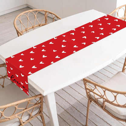 St. Patrick'S Day Linen Table Runner Valentine'S Day Table Runner Red Love and Green Lucky Shamrock Tables Decoration for Dinning Kitchen Home Party Decoration Supplies (13 X 72Inch)4