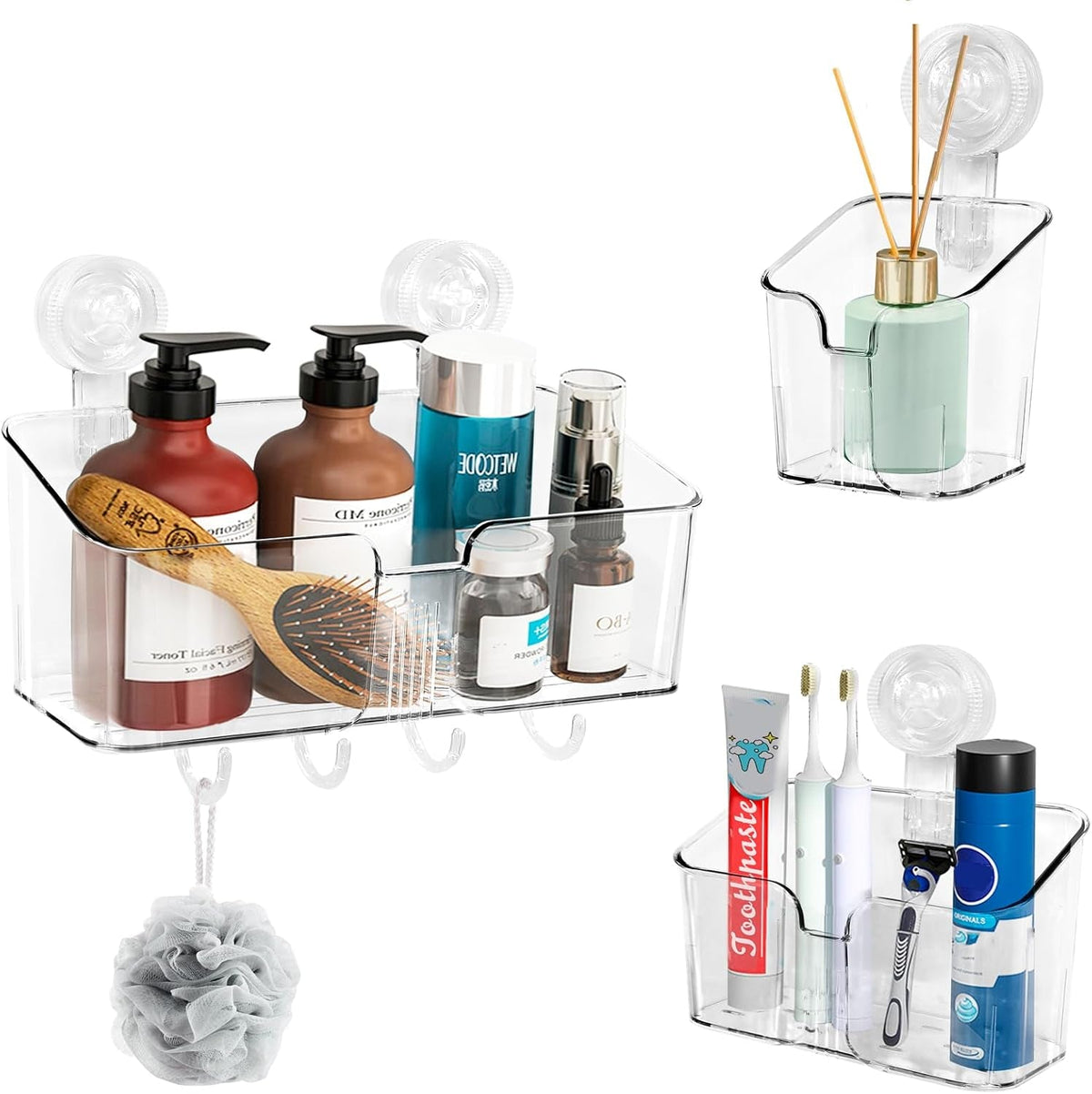 clear-shower-caddy-suction-cup-shelf-organizer-with-hooks-removable-shower-basket-light-luxury-style-punch-free-dorm-wall-storage-rack-for-kitchen-bathroom-set-of-3