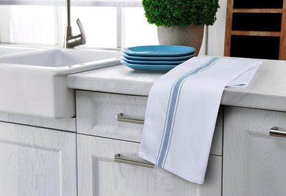 Utopia Towels Blue Dish Towels [12 Pack - 15 X 25 In] 100% Ring Spun Cotton | Highly Absorbent & Reusable Cleaning Bar, Tea, Kitchen and Dishcloths Set - 200 GSM3