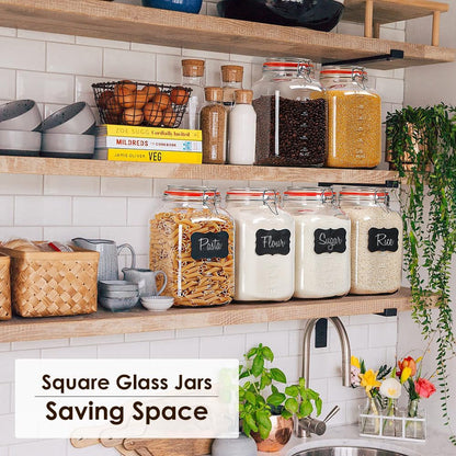 1.1 Gallon Wide Mouth Airtight Glass Storage Containers with Lids | 100% Airtight Lid, Flour Storage, Kombucha, Bulk Pantry Organization, Measurement Marks, Pickling, Fermenting, Snacks3