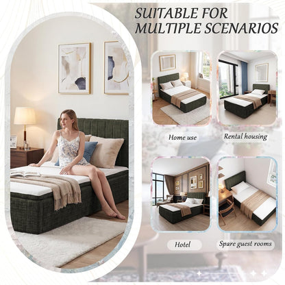 King Compression Bed Boneless Bed Frame with Mattress and Headboard5