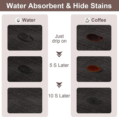 Fashion Coffee Mat, Dish Drying Mat 12" X 20" Black | Hide Stain, Absorbent, Coffee Bar Accessories, Heat Resistant, Non-Slip, Eco-Friendly, Easy to Clean2