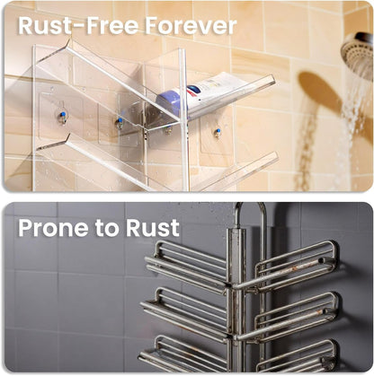 Acrylic Bathroom Organizer Caddy Shampoo Holder Combination Shelf4