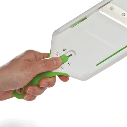 Adjust-A-Slice Mandoline Slicer, Green – Adjustable Thickness, Perfect for Vegetables, Fruits, and More | Perfect for Vegetables, Fruits, and More, Includes Hand Guard and Non-Slip Base, Compact Space-Saving Design for Easy Storage2