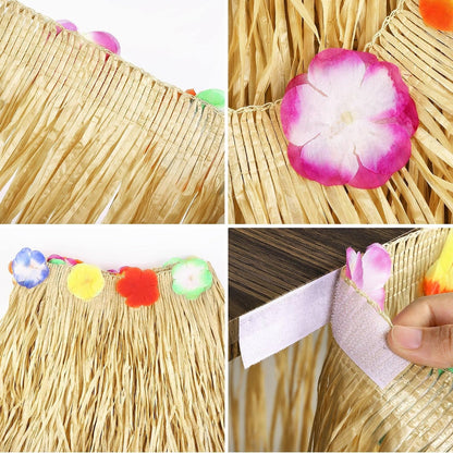 Luau Grass Table Skirt, Straw Yellow, 9 Feet X 29.5 Inch | Hawaiian Party Decorations, Luau Decorations, Hawaiian Table Cloths, Hawaiian Decorations for Party, Tropical, Natural3
