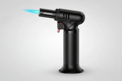 Butane Torch Lighter with Adjustable Flame & Fuel Window