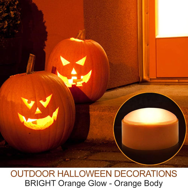 2-Pack Halloween Pumpkin Lights with Remote/Timer - Orange Pumpkin Lights LED Battery Operated Halloween Decor - Jack-O-Lantern Outdoor Decorations4
