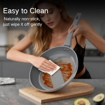 8 Inch Nonstick Frying Pan, Diamond-Titanium Ceramic Frying Pans Skillet, Non Stick Egg Pans with Stay Cool Handle for Induction, Dishwasher & Oven Safe, PTFE & PFOA Free, Non Toxic for Cooking4