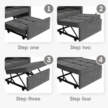 Convertible Sleeper Chair Bed, 3-In-1 Sofa Bed with USB Ports Outlet, Grey8