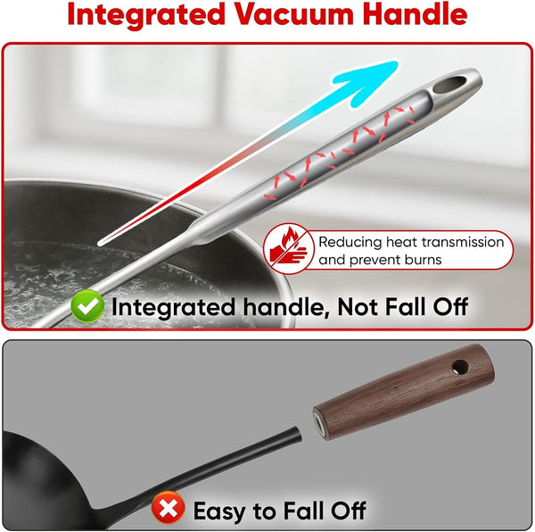 Newness 9 Pcs Cooking Utensils Set, 304 Stainless Steel Kitchen Utensils Set, Metal Kitchen Accessories, Include Soup Ladle, Slotted Skimmer Spoon, Spaghetti Spoon and Spatula, Dishwasher Safe5