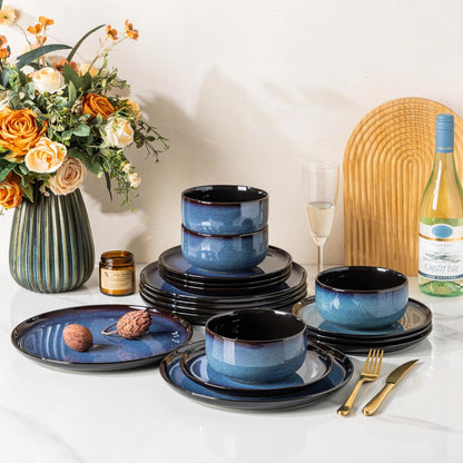 Ceramic Dinnerware Sets for 4,12-Pcs Porcelain Plates and Bowls Set2