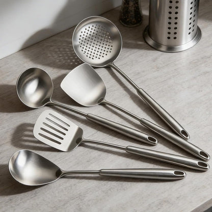 304 Stainless Steel Cooking Utensils Set, 13 PCS Long Large Metal Cooking Utensil Tools Set, Mirror Polished Kitchen Gadget Cookware and Kitchen Tool Set, Dishwasher Safe7