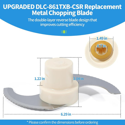 DLC-861TXB-CSR Chopping Blade Compatible with Cuisinart 11-Cup Processor | Stainless Steel Food Chopper Cutter for DLC-8 DFP-11 DLC-2011 Series Food Processor Replacement Blade4