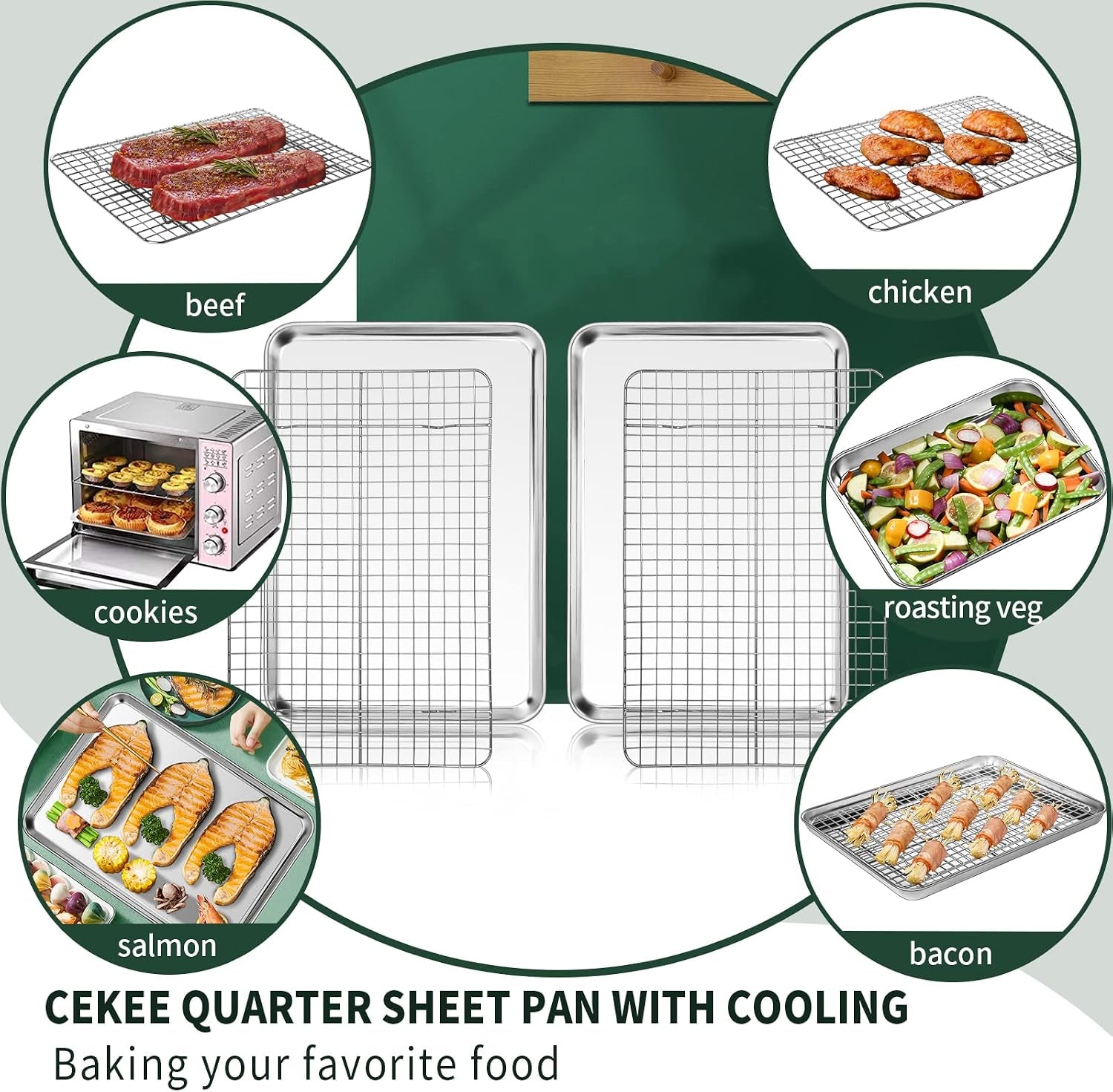 quarter-sheet-pan-with-cooling-rack-set-2-baking-sheets-2-baking-racks-stainless-steel-cookie-sheets-for-baking-and-wire-rack-rust-warp-resistant-nonstick-size-12-x-9-8-x-1-inch