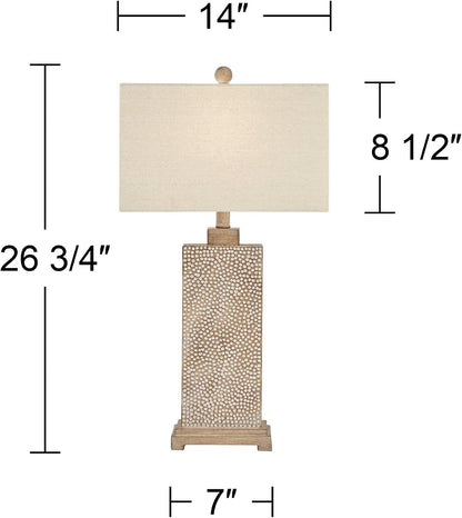 Caldwell 26 3/4" Tall Table Lamps Set of 2 Hammered Base Farmhouse Rustic4